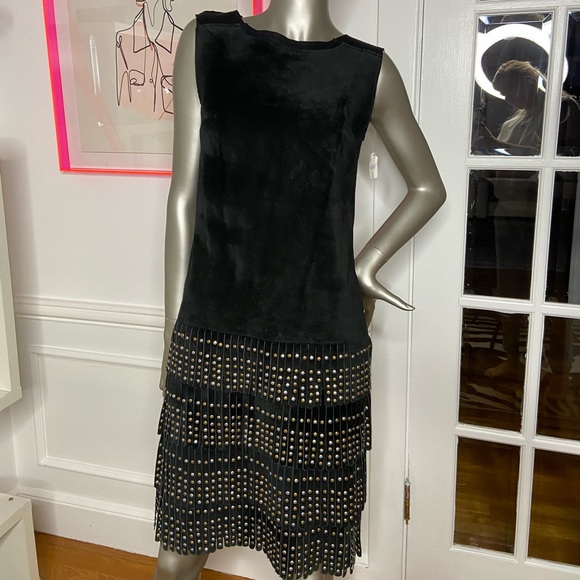 Suede & Wool chic black dress - Picture 1 of 8